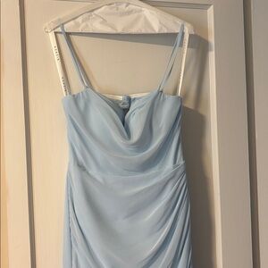 Azazie Leonis Sky Blue Chiffon - Size 6